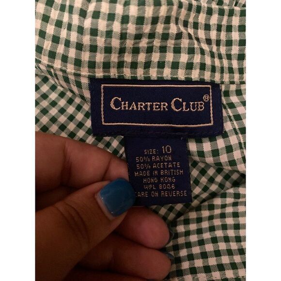Charter Club, women's collared, half button, back tie casual dress size 10 - Picture 8 of 8